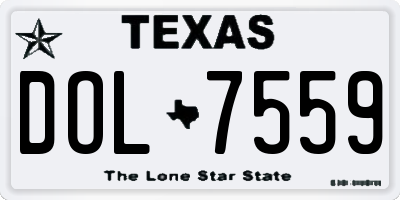 TX license plate DOL7559