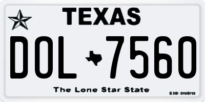 TX license plate DOL7560