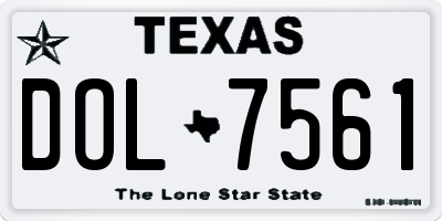 TX license plate DOL7561