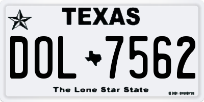 TX license plate DOL7562