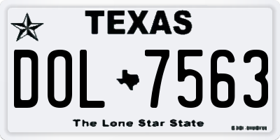 TX license plate DOL7563