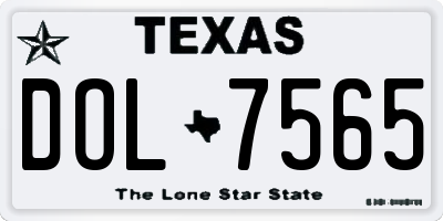 TX license plate DOL7565