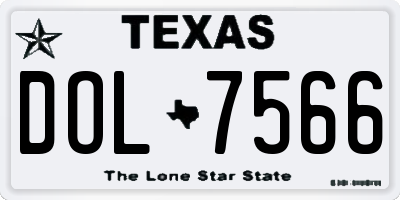 TX license plate DOL7566