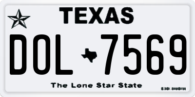 TX license plate DOL7569