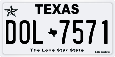 TX license plate DOL7571