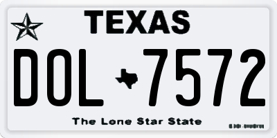 TX license plate DOL7572