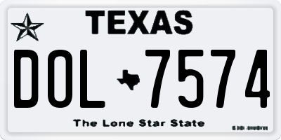 TX license plate DOL7574