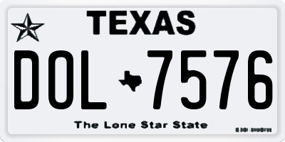 TX license plate DOL7576