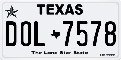 TX license plate DOL7578