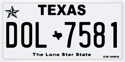 TX license plate DOL7581