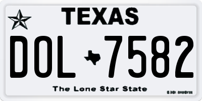 TX license plate DOL7582