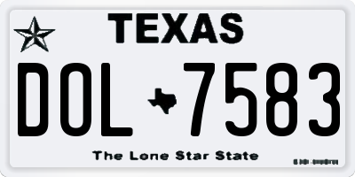 TX license plate DOL7583