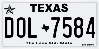 TX license plate DOL7584