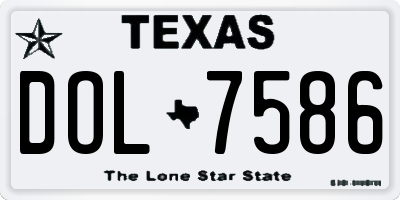 TX license plate DOL7586