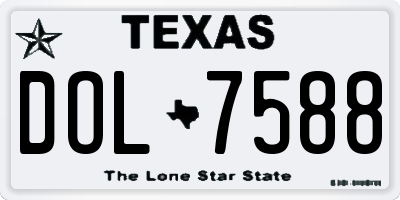 TX license plate DOL7588