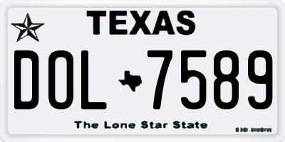 TX license plate DOL7589