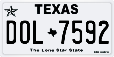 TX license plate DOL7592