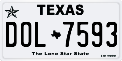 TX license plate DOL7593