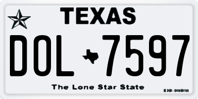 TX license plate DOL7597