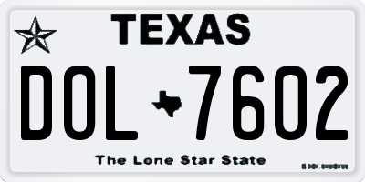 TX license plate DOL7602