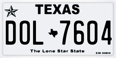 TX license plate DOL7604