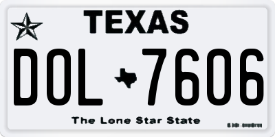 TX license plate DOL7606