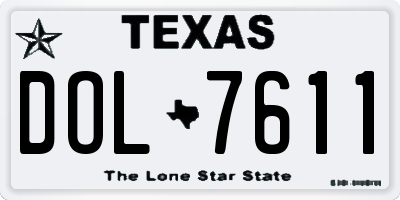 TX license plate DOL7611