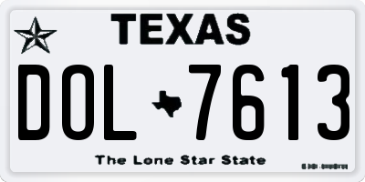 TX license plate DOL7613