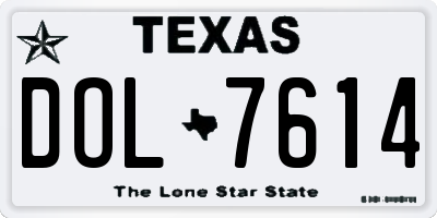 TX license plate DOL7614