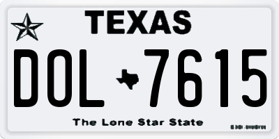 TX license plate DOL7615