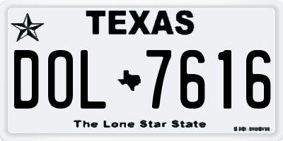 TX license plate DOL7616