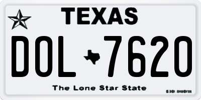 TX license plate DOL7620