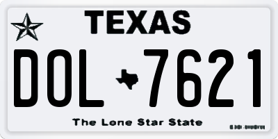 TX license plate DOL7621