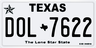 TX license plate DOL7622