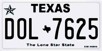 TX license plate DOL7625