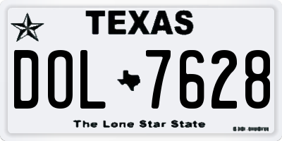 TX license plate DOL7628