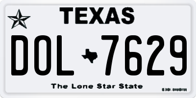 TX license plate DOL7629