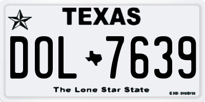 TX license plate DOL7639