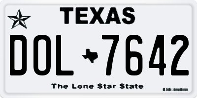 TX license plate DOL7642