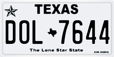 TX license plate DOL7644