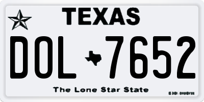 TX license plate DOL7652
