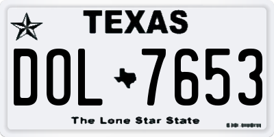 TX license plate DOL7653