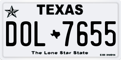 TX license plate DOL7655