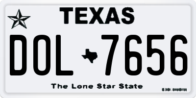 TX license plate DOL7656