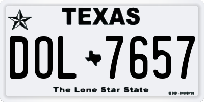 TX license plate DOL7657