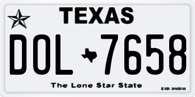 TX license plate DOL7658