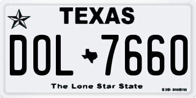 TX license plate DOL7660