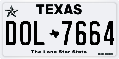 TX license plate DOL7664