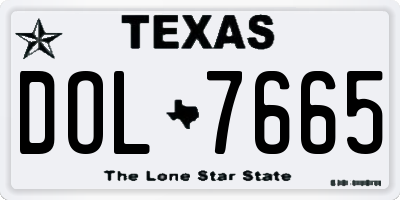TX license plate DOL7665
