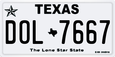 TX license plate DOL7667